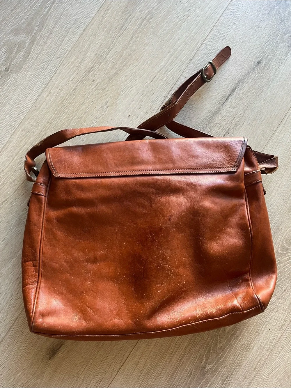*PROJECT” Leather Messenger Bag in Cognac Brown - Classic Men’s Crossbody